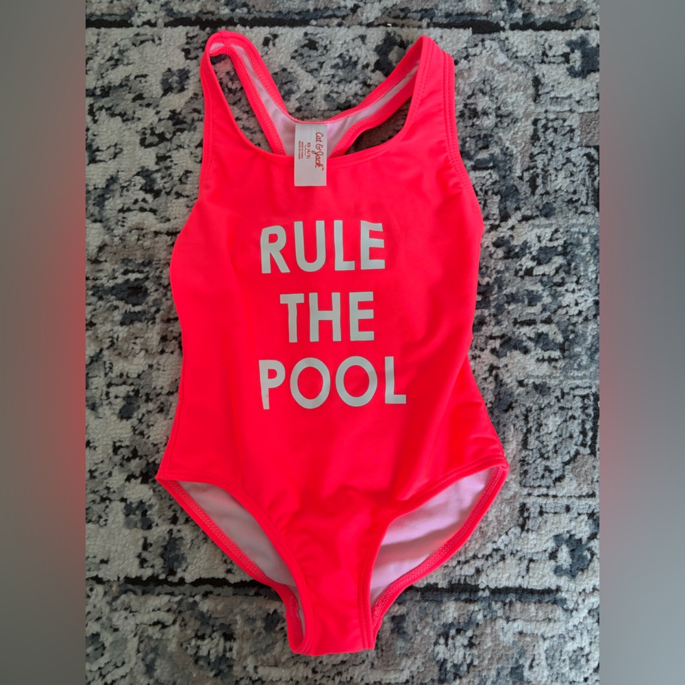 Cat and Jack girls xs one piece bathing suit